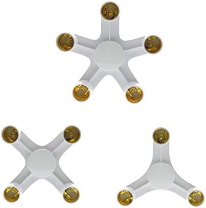 Lamp Bases 5 in 1 E27 to E27 Base Socket Splitter E27 Lamp Head connector LED Light Lamp Bulb Adapter Holder smart Lighting Accessories - (Color: 3 IN 1; Base Type: E27)