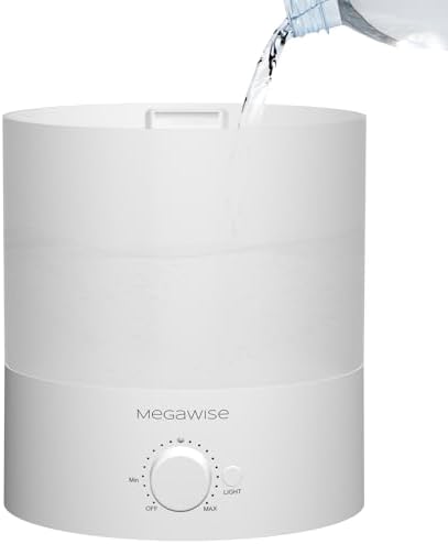 Megawise Cool Mist Humidifiers for Bedroom, 2L Tank Ultra-Quiet Humidifier for Large Room, 40H Runtime with 7 Color Ambient Light, Auto Shut-Off Protection