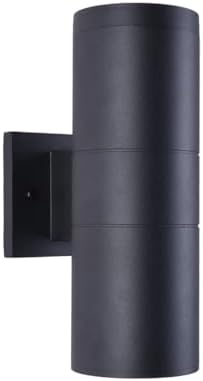 mirrea 12" Modern Outdoor Porch Light in 2 Lights, Matte Black, 1 Pack