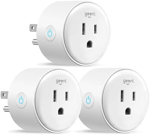 Geeni DOT Smart Outlet Plug, No Hub, Alexa & Google Home, White, 3-Pack