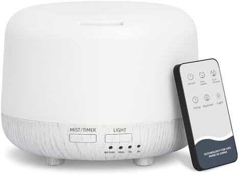 SPLITSKY 300ml Essential Oil Diffuser with Remote, 2 Mist Modes, 2 Timers