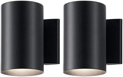 Kichler Cylinders 7" Outdoor Wall Sconce in a Black, 1-Light Exterior Wall Light, Cylinder Fixture, (7" H x 5" W), 9234BK (Pack of 2)