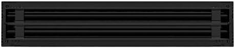 BUILDMART - 20x4 Modern AC Vent Cover - Decorative Black Air Vent - Standard Linear Slot Diffuser - Register Grille for Ceiling, Walls & Floors - Texas Buildmart