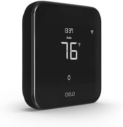 Cielo Smart Thermostat Eco for Central HVAC, Energy Star Certified (Black)