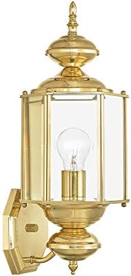 Livex Lighting 2006-02 1-Light Outdoor Wall Lantern, Polished Brass