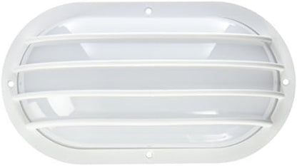 Nuvo Lighting 77/858 Bulkhead 1-Light Oval Cage 60W A19, White