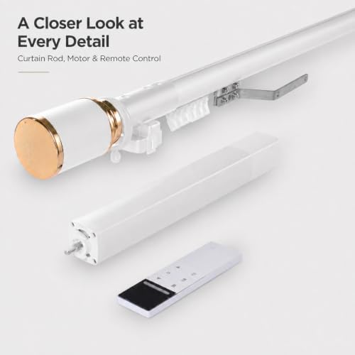 ZSHINE Motorized Curtain Dual Track System (Matte Black Finish)