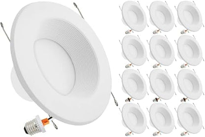 Maxxima 5" & 6" Retrofit Recessed LED Downlight, 1300 Lumens, 5CCT, 12 Pack