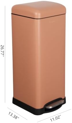 happimess Betty 8 Gal Step Trash Can Soft-Close Lid, Clay Rose