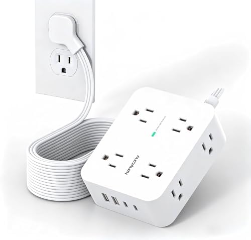 25 Ft Extra Long Extension Cord, 1080J Surge Protector Power Strip HANYCONY