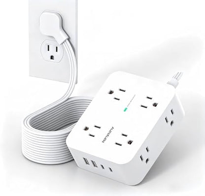25 Ft Extra Long Extension Cord, 1080J Surge Protector Power Strip HANYCONY