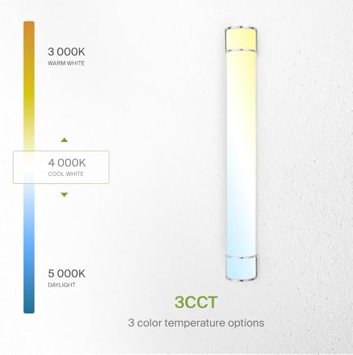 ASD LED 48" Vanity Flush Mount Light Fixture, Linear Bathroom Lighting Bar | 3CCT, Dimmable, Energy Star, ETL Listed | 35W 3200LM 3000-5000K 120V | Long Bath Wall Sconce Over Mirror | Nickel, 2 Pack