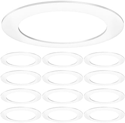 Sunco 12 Pack 6 Inch Recessed Light Goof Ring, White, Matte Finish