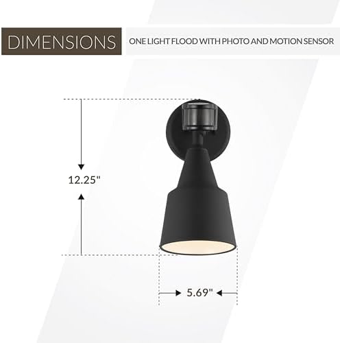 Generation Lighting 1-Light Motion Sensor Flood Light in Black