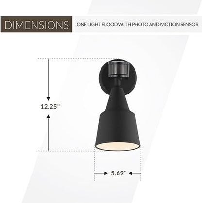 Generation Lighting 1-Light Motion Sensor Flood Light in Black