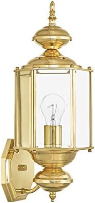 Livex Lighting 2006-02 1-Light Outdoor Wall Lantern, Polished Brass