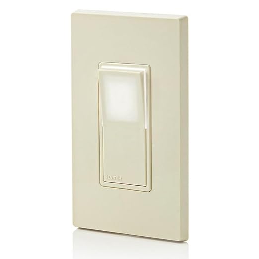 Leviton 15 Amp Decora LED Illuminated Light Wall Switch, Single-Pole, L5611-2T, Light Almond