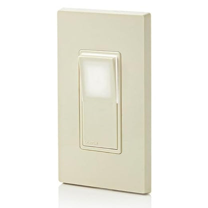 Leviton 15 Amp Decora LED Illuminated Light Wall Switch, Single-Pole, L5611-2T, Light Almond