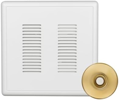 PrimeChime Plus 2 Electric Doorbell Kit - Doorbells for Home - Includes Selectable Ring Chimes - Stucco Button, Polished Brass - NICOR Lighting