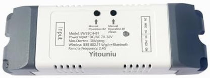 EWeLink 2CH WiFi Relay DC7-32V Inching Self Lock Garage Door Controller