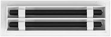 BUILDMART - 12x4 White Modern AC Vent Cover - Decorative Air Vent - Standard Linear Slot Diffuser - Register Grille for Ceiling, Walls & Floors - Texas Buildmart