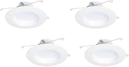 HALO RL 5/6 in LED Recessed Light Trim Selectable Color Temperature 2700K 3000K 3500K 4000K 5000K Dimmable Dim to Warm 600 Lumens Wet Location Indoor Outdoor Retrofit Downlight RL56069FSD2W1EWH
