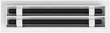 BUILDMART - 14x4 Modern AC Vent Cover - Decorative White Aluminum Air Vent - Standard Linear Slot Diffuser - Heating and Cooling Register Grille for Ceiling, Walls & Floors - Texas Buildmart