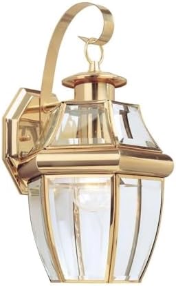 Generation Lighting Lancaster Outdoor Wall Lantern in Polished Brass