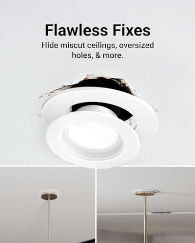 Sunco 12 Pack 4 Inch Recessed Light Goof Ring, Ultra Thin, White