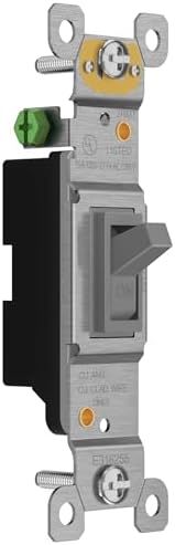 ENERLITES Toggle Light Switch, Single Pole Wall Switch, 1 Pack, Gray