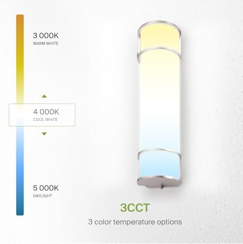 ASD LED 24" Vanity Flush Mount Light Fixture, Linear Bathroom Lighting Bar | 3CCT, Dimmable, Energy Star, ETL Listed | 25W 1950LM 3000-5000K 120V | Long Bath Wall Sconce Over Mirror | Nickel, 4 Pack