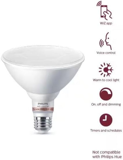 120-Watt Equivalent PAR38 LED Smart Wi-Fi Tunable White Light Bulb Powered by WiZ with Bluetooth (1-Pack)