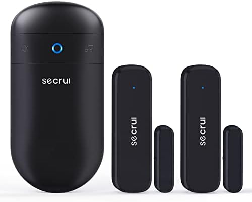 Door Chime When Door Opens, Door Opened Alarm 2-Sensor 1-Receiver, Black
