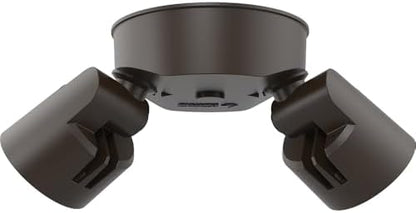 Lithonia Lighting HomeGuard 2-Light LED Outdoor Flood Lights, Wall or Ceiling Mount Outdoor Lights, 4000K Cool White, Round Heads, Dark Bronze, 2-Pack (HGX LED 2RH 40K 120 DDB CP2 M2)