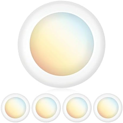 PARMIDA (4 Pack) 5/6 Inch Dimmable 5CCT LED Disk Lights, 15W Flush Recessed Ceiling Disc Lighting 5 Color Selectable 2700K/3000K/3500K/4000K/5000K 1050lm, J-Box Or Recessed Can Installation, UL-Listed