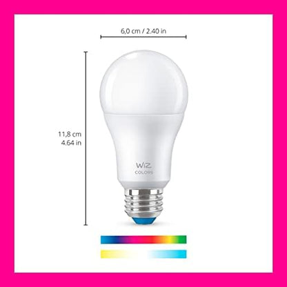 WiZ LED Smart Light Bulbs, Sunset to Sunrise Automation + Motion Detection + Control with Voice or App, Full Color A19 60W 800LM E26 Indoor, Matter Compatible - 1 Pack