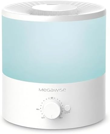 MegaWise Ultrasonic Cool Mist Humidifier SK7620-1.5L Capacity, Whisper-Quiet Operation, Adjustable Mist Output, Auto Shut-Off - Ideal for Home, Office, Baby Room, and Bedroom, 1.5 L (Pack of 12)