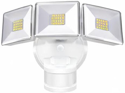OREiN 4500LM/30W Flood Lights Outdoor, 240°/40FT Motion Sensor Outdoor Lights, Dusk to Dawn/Auto/Test Mode, IP65 Waterproof LED Security Light for Yard Garden, White (Hardwired)
