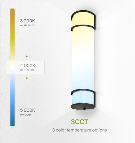 ASD LED 24" Vanity Flush Mount Light Fixture, Linear Bathroom Lighting Bar | 3CCT, Dimmable, Energy Star, ETL Listed | 25W 1950LM 3000-5000K 120V | Long Bath Wall Sconce Over Mirror | Black, 4 Pack