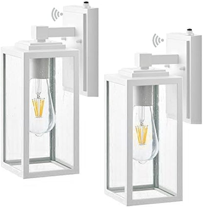 VIANIS White Dusk to Dawn Outdoor Wall Lantern, Anti-Rust, Waterproof