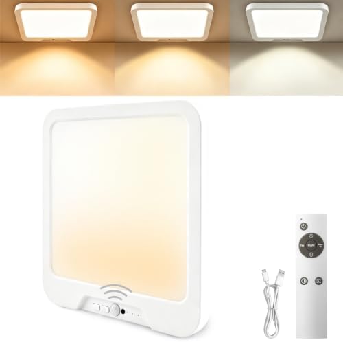 Rechargeable Motion Sensor Ceiling Light with Remote,Square-8.27in,1 Pack