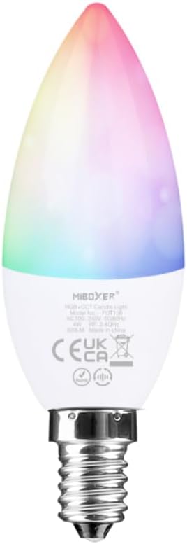 MiBOXER FUT108 4W RGB+CCT Candle Light, 2.4G RGB+CCT Bulb, Bulb, 2.4GHz RF Remote Controllable