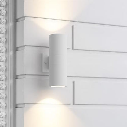 mirrea 12" Modern Outdoor Porch Light in 2 Lights, 2 Pack, Matte White