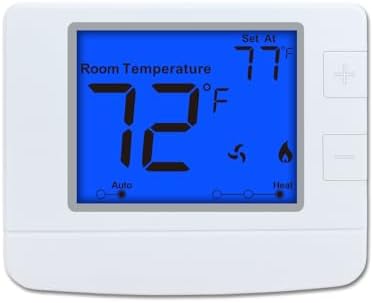 Non Programmable Thermostat for Home, Digital Energy-Saving Thermostat,Single-Stage Systems, 1 Heat/1 Cool, Easy DIY Install, Blue Backlight