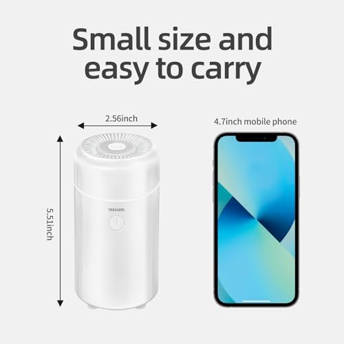 SEEDSEEL 100ML Car Diffuser Humidifier, Cool Mist Air Essential Oil Diffuser with 7-LED Color Changing, Suitable for Car