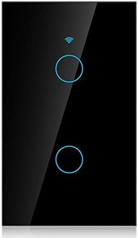 WiFi Touch Screen Switch for Smart Home – Compatible, Voice Control Remote Access Black(Black)