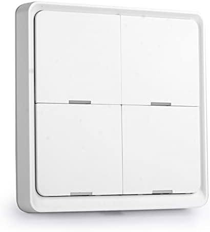 Tuya ZigBee Wireless Smart Scene Switch, 4 Gang 4 Key Panel for Home Automation, Compatible with Alexa, Home, Siri, and Smart Life App