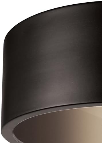 GLOBE Electric 44479 Teagan 1-Light Outdoor Indoor Flush Mount Ceiling Light, Dark Bronze, Clear Glass Shade, Bulb Not Included (Pack of 2)