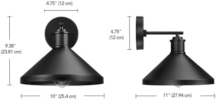 Globe Electric 60000170 1-Light Outdoor Wall Sconce, Matte Black