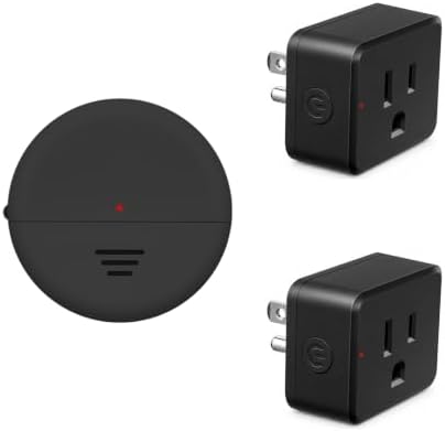 Wireless Motion Sensor Plug, Motion Sensor Outlet with Adjustable Detection | PIR Sensor Auto On/Off, Timer Settings 260FT RF Range for Garage, Closet, Hallway, Basement Light,1Sensor 2Plugs